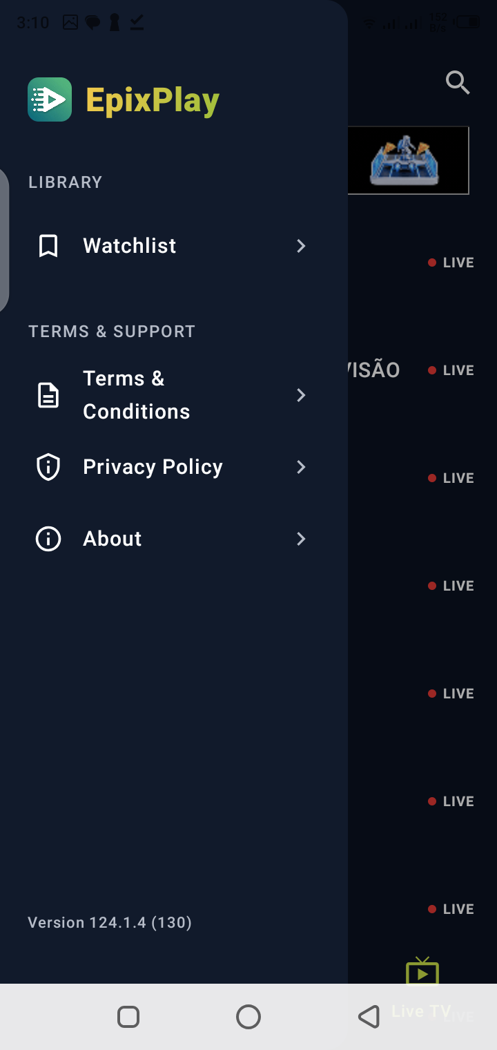 Epix Play search and recommendations